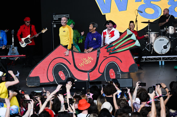 The OG Wiggles segue into a big red car.