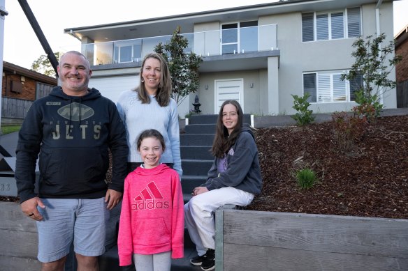 Joanne Stone, Michael, Nikita (right) and Stella (centre) have just sold their Epping home and are buying nearby.