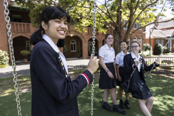 Year 12 students at Pymble Ladies’ College in Sydney.