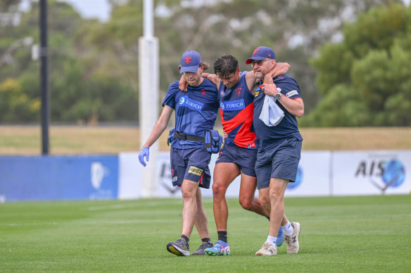 Shane McAdam was helped off the ground at Casey.
