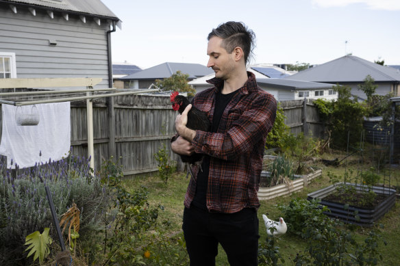 Penrith resident Ben Abraham is concerned hotter summers might impact his chickens.