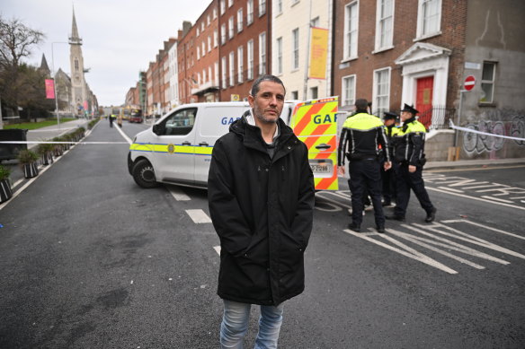 Deliveroo driver Caio Benicio, who stopped a knife attacker outside a school, in Dublin, Ireland on Friday.