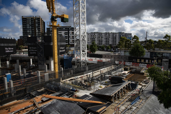 Construction at Green Square, which is expected to become the most densely populated part of Australia.