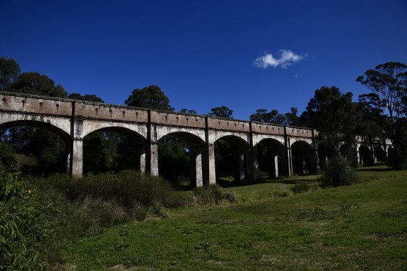 Boothtown aqueduct spans a valley in Greystanes. 
