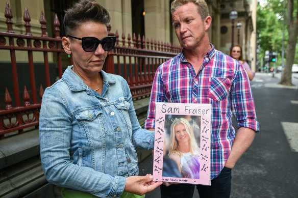 Samantha Fraser’s grieving friends and family were at the Supreme Court in Melbourne on Monday to see her ex-husband sentenced for her murder.