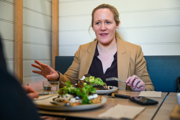 Yarra Trams chief executive Carla Purcell at Middle Park’s For Change Cafe.