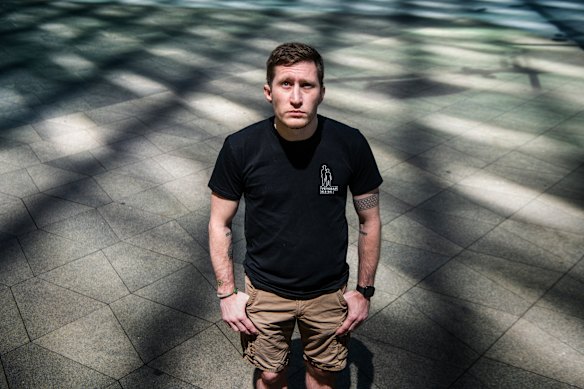 Oisin Donohoe, an ex-soldier who was appalled when he found out the government-funded security firm he signed up for was run by bikies.