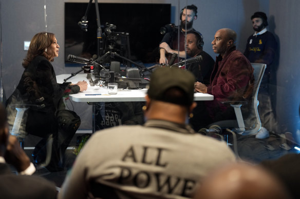 Vice President Kamala Harris in an interview with Charlamagne Tha God in Detroit earlier this week.