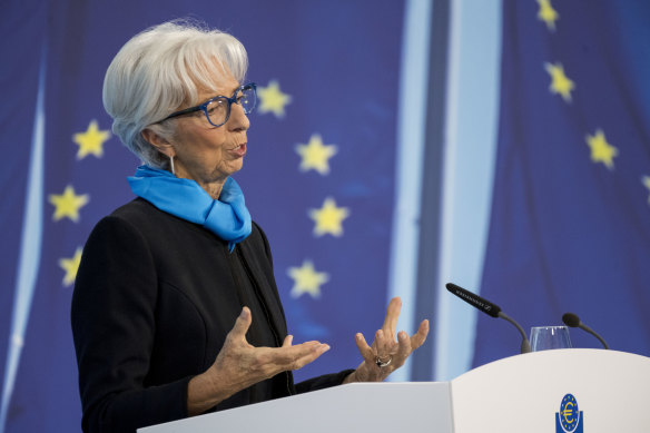 While ECB chief Christine Lagarde has referred to “unanimous concern” within the bank over Europe’s 5.1 per cent inflation, she has also said the chances of inflation stabilising at the ECB’s longstanding target of about two per cent have increased.