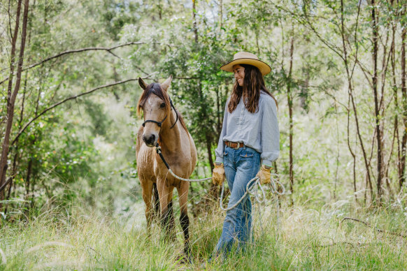 Rachael Delaney hosted the Brumby Project camp on her land, and adopted a 10-year-old mare.