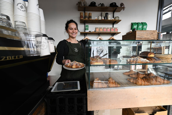 Jordan Harrick, owner of Black Flat Coffee Brewers, grew up in Glen Waverley and wants the same for her baby.