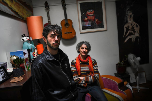 Emile Kwasner-Catsi, 18, with his father George Catsi at home in Petersham.