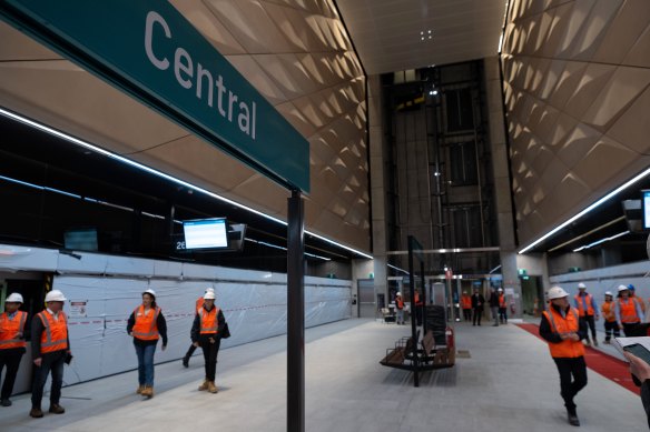 Platforms at Central Station for the Metro City and Southwest rail line are largely complete.