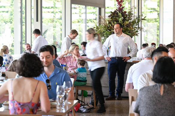 Roger Lancia in the restaurant at Pt Leo Estate. 