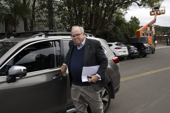 David Chandler arrives at the Master Builders Association NSW Top 50 Builders Lunch on Friday.