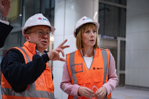 Sydney Metro chief executive Peter Regan and Transport Minister Jo Haylen last year.