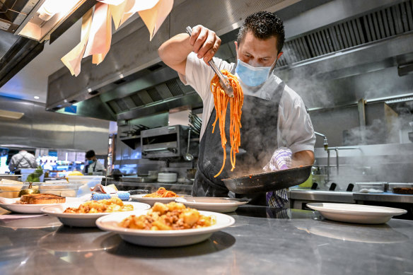 Matteo Toffano, executive chef at King and Godfree in Carlton, is looking forward to removing his mask and returning to a sense of normality.