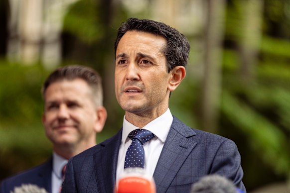 David Crisafulli addresses media for the first time as Premier-elect following his election win last year.