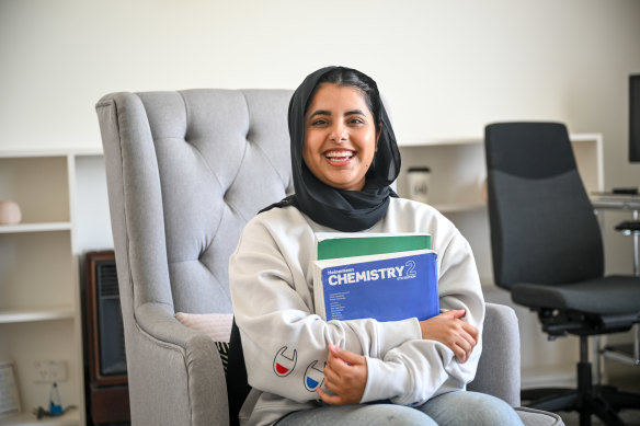 Ashwood High School student Hamna Sajid moved from Pakistan to Australia in 2020, so her VCE years had the added pressure of adjusting to life in a new country.