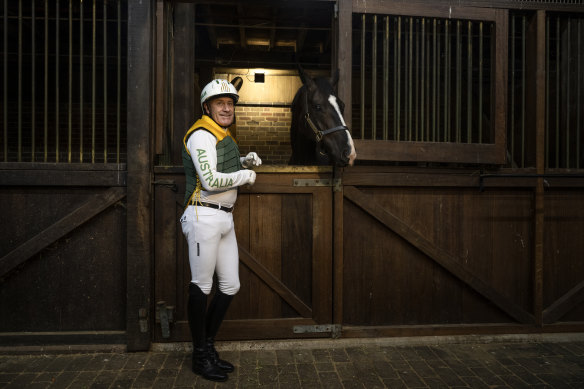Andrew Hoy at Centennial Park equestrian stables in December last year.