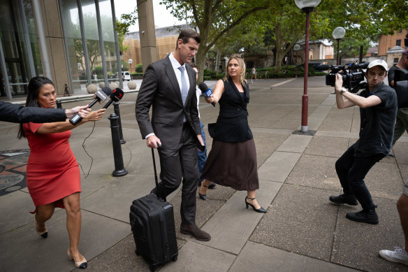 Ben Roberts-Smith outside the Federal Court in Sydney on Monday.