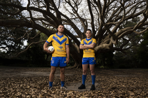 Ukrainian players Jonah Ngaronoa and Tom Mencinsky.