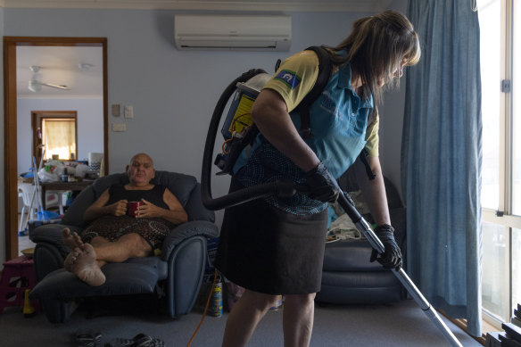 Booraja carer Narelle Welsh has formed a close bond with elder Norman Russell.