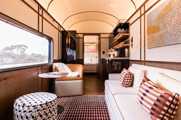 Inside one of the new passenger suites aboard Journey Beyond’s fleet of long-distance trains.