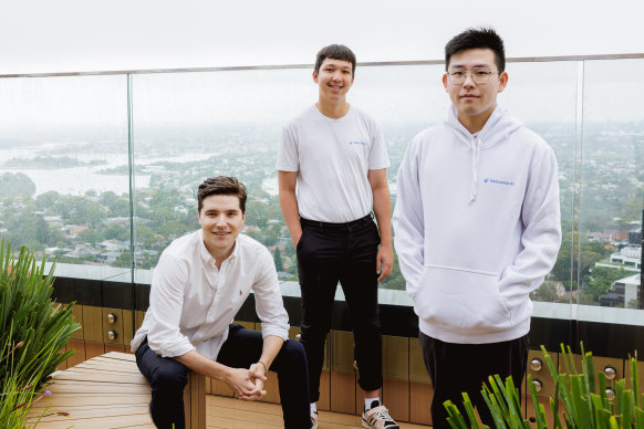 Relevance AI founders Daniel Vassilev, Daniel Palmer and Jacky Koh.