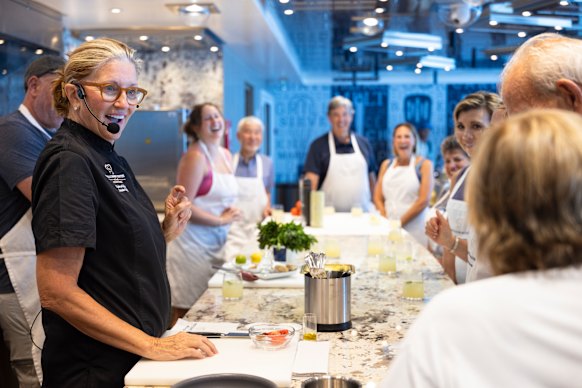 A cooking class aboard Oceania Riviera. 