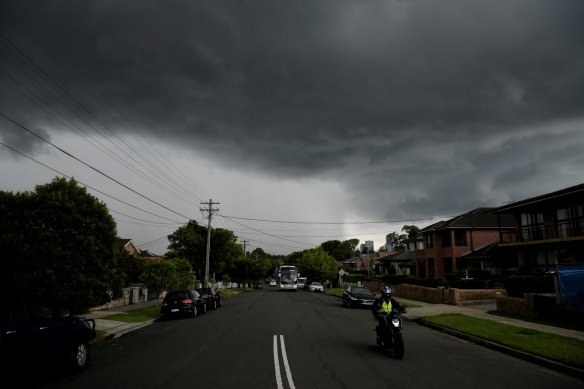 The storm is affecting much of the city, including Chatswood.