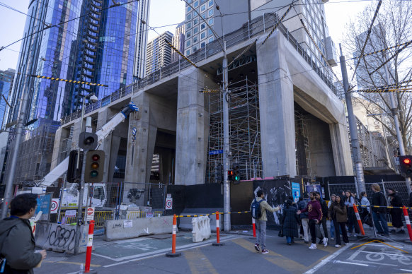 The new State Library train station.