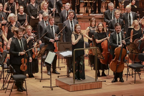 Simone Young is in complete control of the Sydney Symphony Orchestra. 