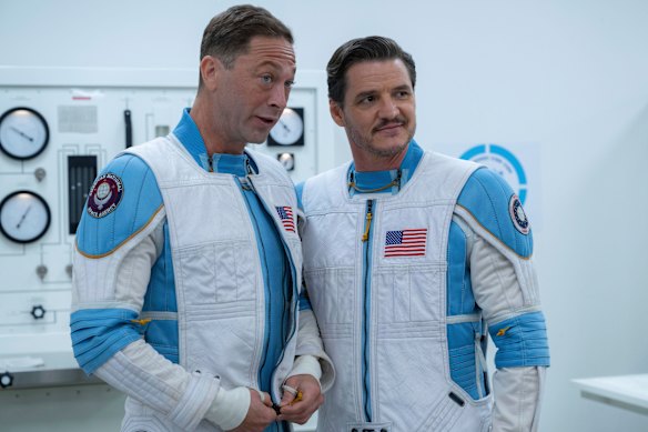 Ebon Moss-Bachrach (left) and Pedro Pascal as best friends Ben Grimm and Reed Richards. 