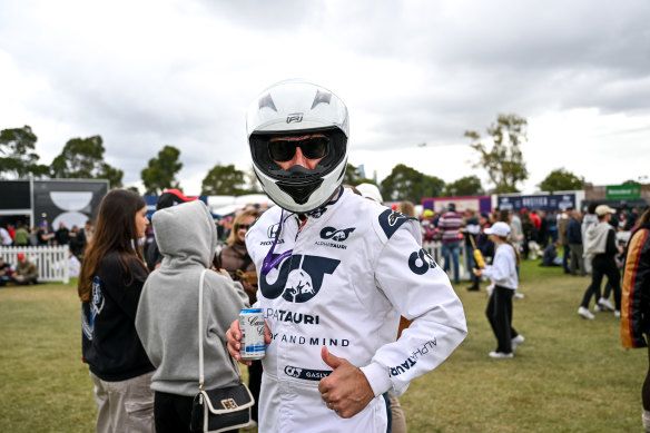 Australian Grand Prix attendee Greg Tafft is racing - to the bar 