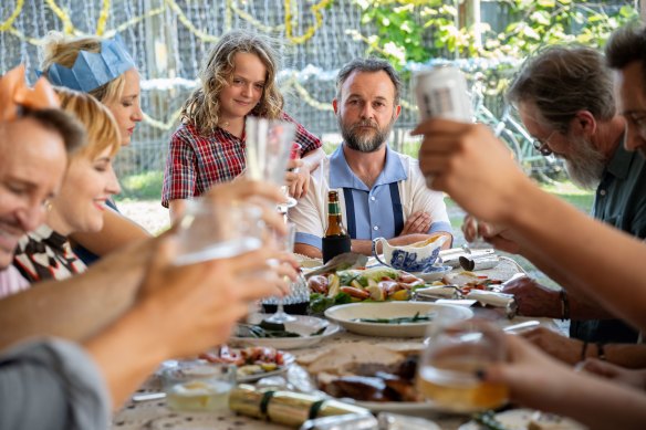 Daniel Henshall as Joe (right) and Jonah Wren Phillips as his son Angus in How to Make Gravy.