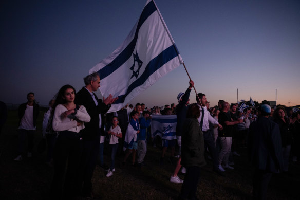 The Israeli flag is flown at Dover Heights in Sydney.