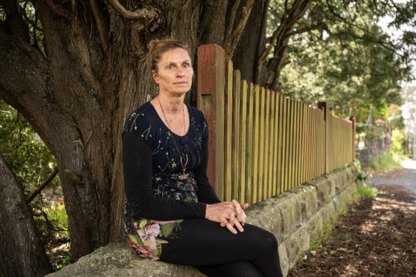 Tracy Dods outside Katoomba Court House in October.