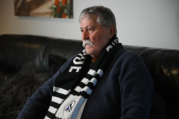 Bob Jephcott, 77, is a long-time Pies supporter. 