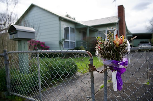 A bouquet outside Ian and Heather Wilkinson’s home in Korumburra.