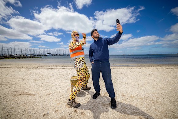 Karthik Karkala snapped a photo with ‘Catman’ on Monday.