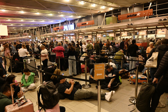 The global IT outage caused chaos at Sydney and other airports around the world.