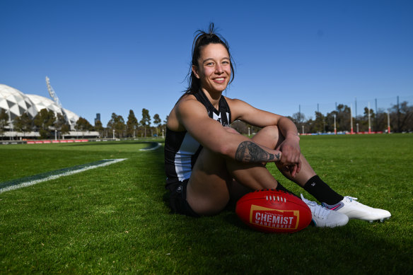 AFLW Collingwood player Brit Bonnici is about to play her 50th game.
