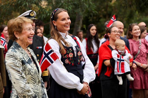 Governor of NSW Margaret Beazley, with Princess Ingrid Alexandra of Norway.