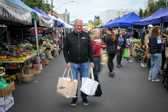 Peter Stathopoulos, a long-time customer at the Gleadell Street Market.