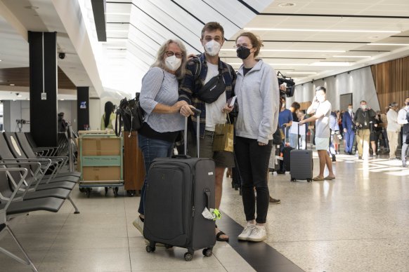 Scenes at Melbourne Airport this morning.