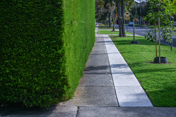 The extended footpath outside Lynne’s property.