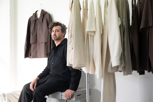Designer Ryan Morrow with the caspule collection for his new label Morrow.
