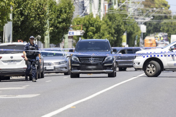The High Street scene had a heavy police presence all day.