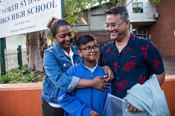 Farzad Mahfuz ,11, with his father Mahfuz Hossain and mother Fahmida Rahman.